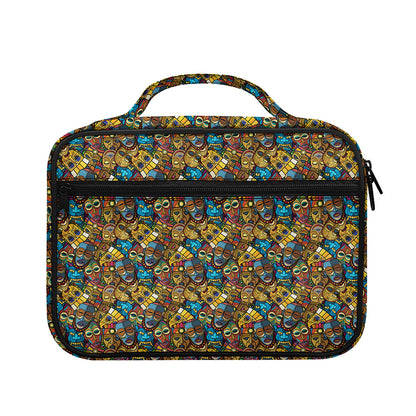 African Totem Masks Pattern Print Briefcase Bible Bag