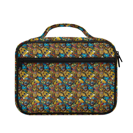 African Totem Masks Pattern Print Briefcase Bible Bag