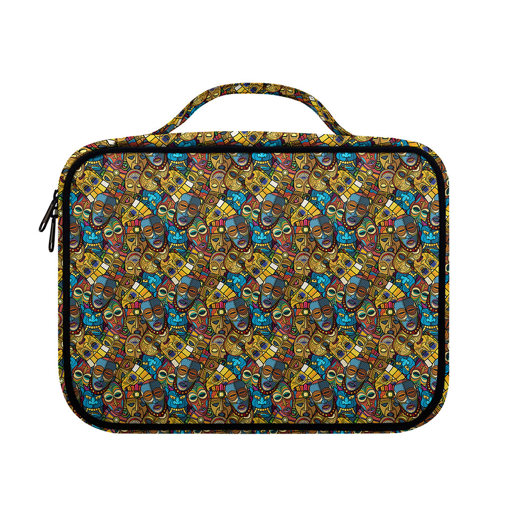 African Totem Masks Pattern Print Briefcase Bible Bag