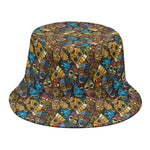 African Totem Masks Pattern Print Bucket Hat