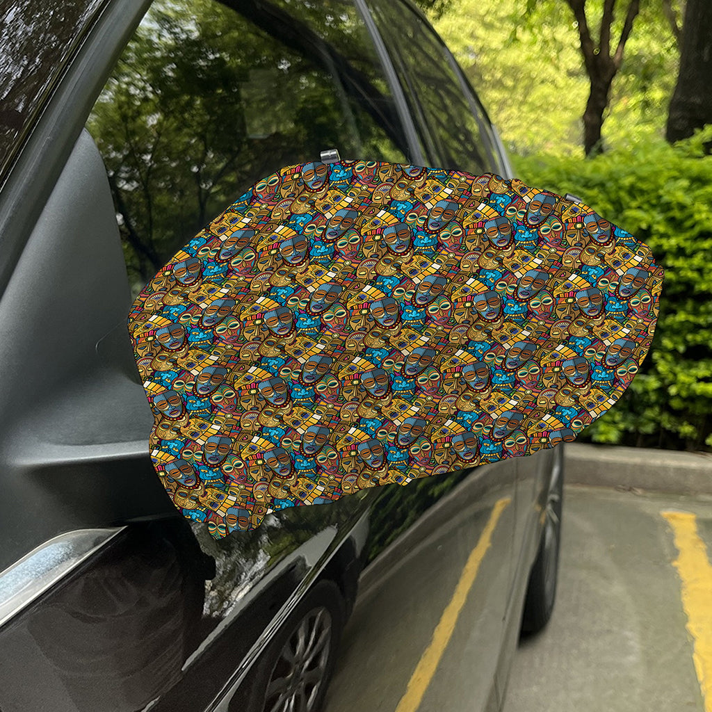 African Totem Masks Pattern Print Car Side Mirror Covers
