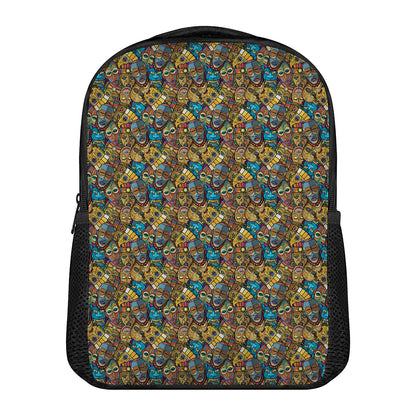 African Totem Masks Pattern Print Casual Backpack