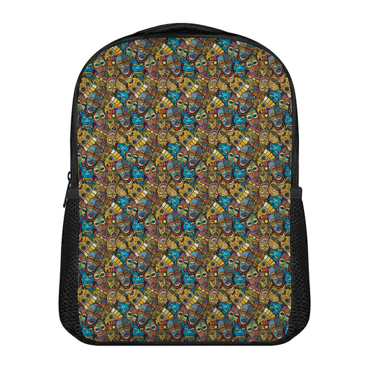 African Totem Masks Pattern Print Casual Backpack
