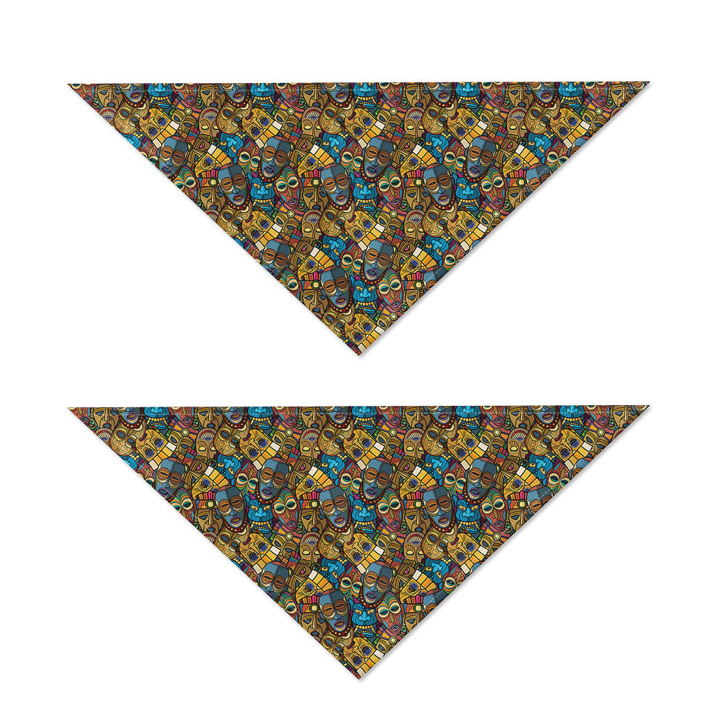 African Totem Masks Pattern Print Dog Bandana