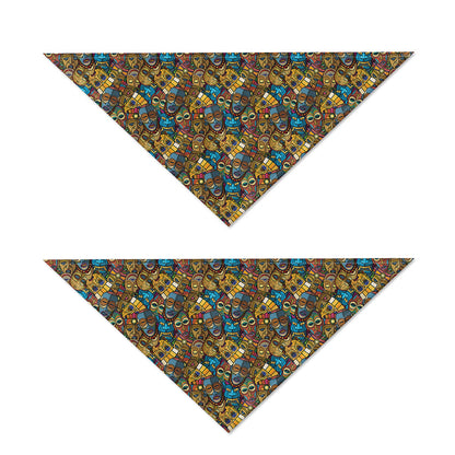 African Totem Masks Pattern Print Dog Bandana
