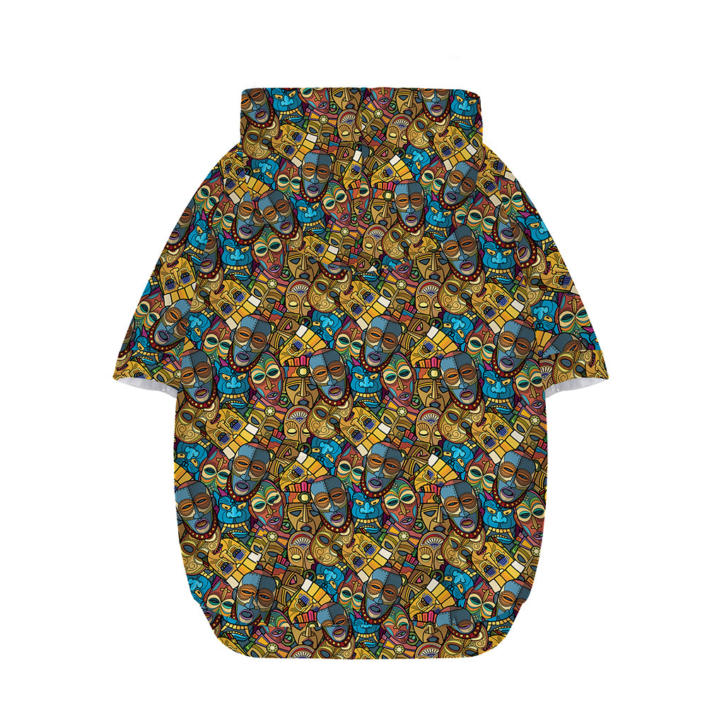 African Totem Masks Pattern Print Dog Zip Up Hoodie