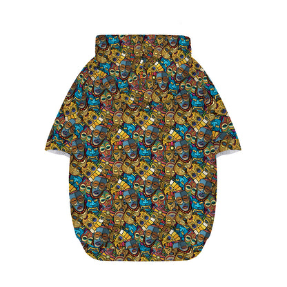 African Totem Masks Pattern Print Dog Zip Up Hoodie