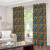 African Totem Masks Pattern Print Extra Wide Grommet Curtains