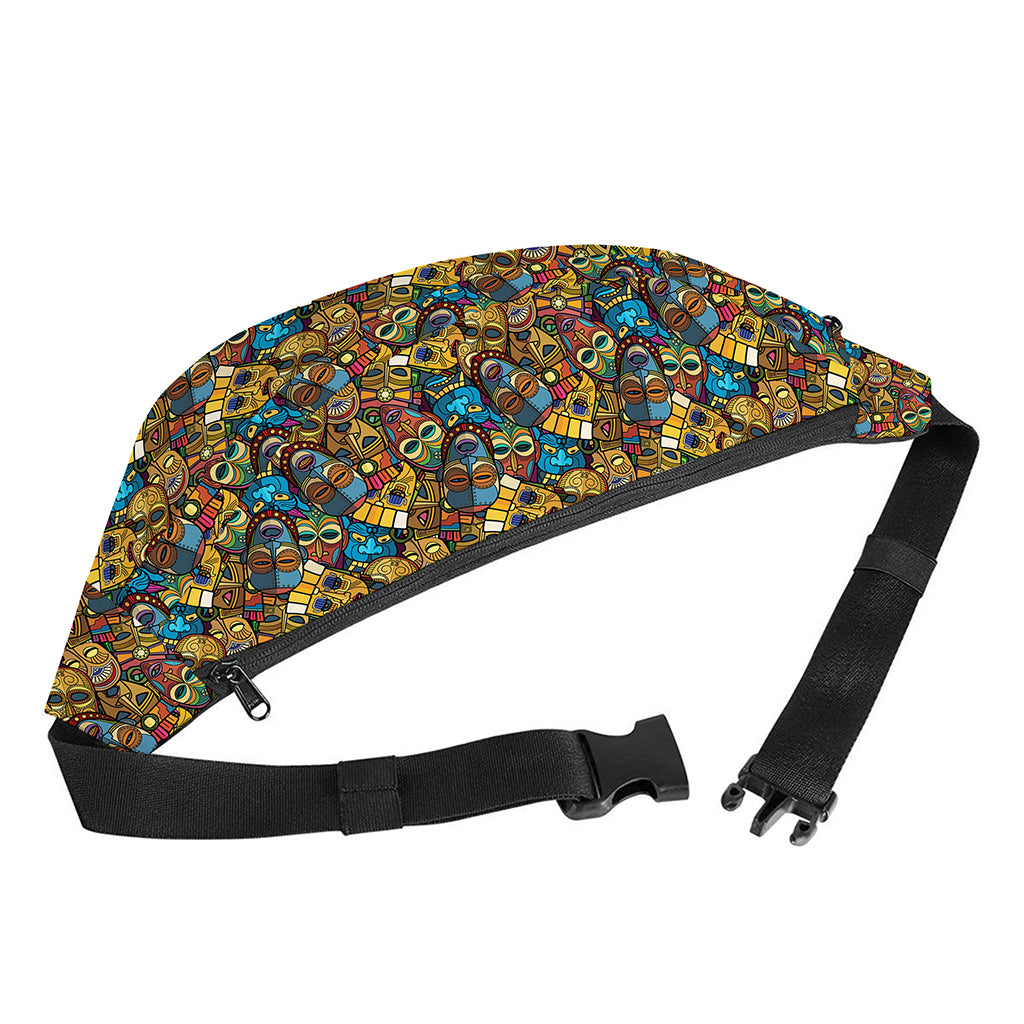 African Totem Masks Pattern Print Fanny Pack