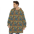 African Totem Masks Pattern Print Hoodie Blanket