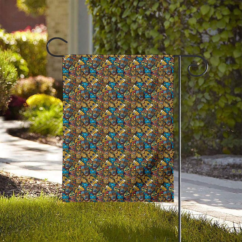 African Totem Masks Pattern Print House Flag