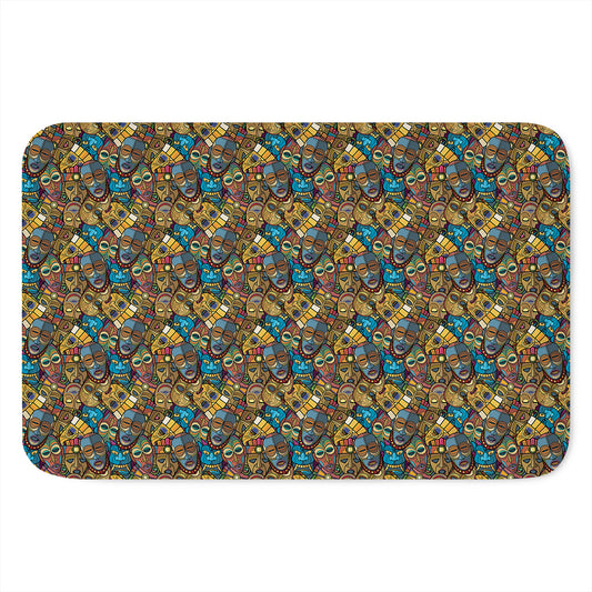 African Totem Masks Pattern Print Indoor Door Mat
