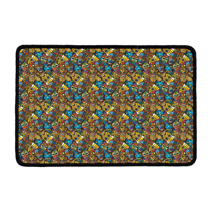 African Totem Masks Pattern Print Kitchen Mat