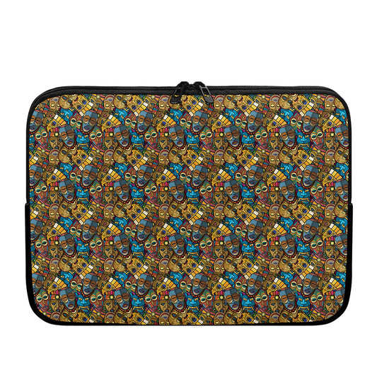African Totem Masks Pattern Print Laptop Sleeve