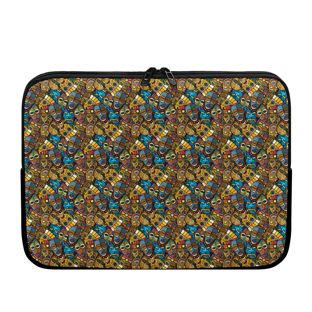 African Totem Masks Pattern Print Laptop Sleeve