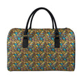 African Totem Masks Pattern Print Leather Duffel Bag