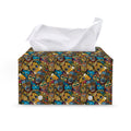 African Totem Masks Pattern Print Leather Tissue Box Cover