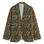 African Totem Masks Pattern Print Men's Blazer