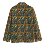 African Totem Masks Pattern Print Men's Blazer