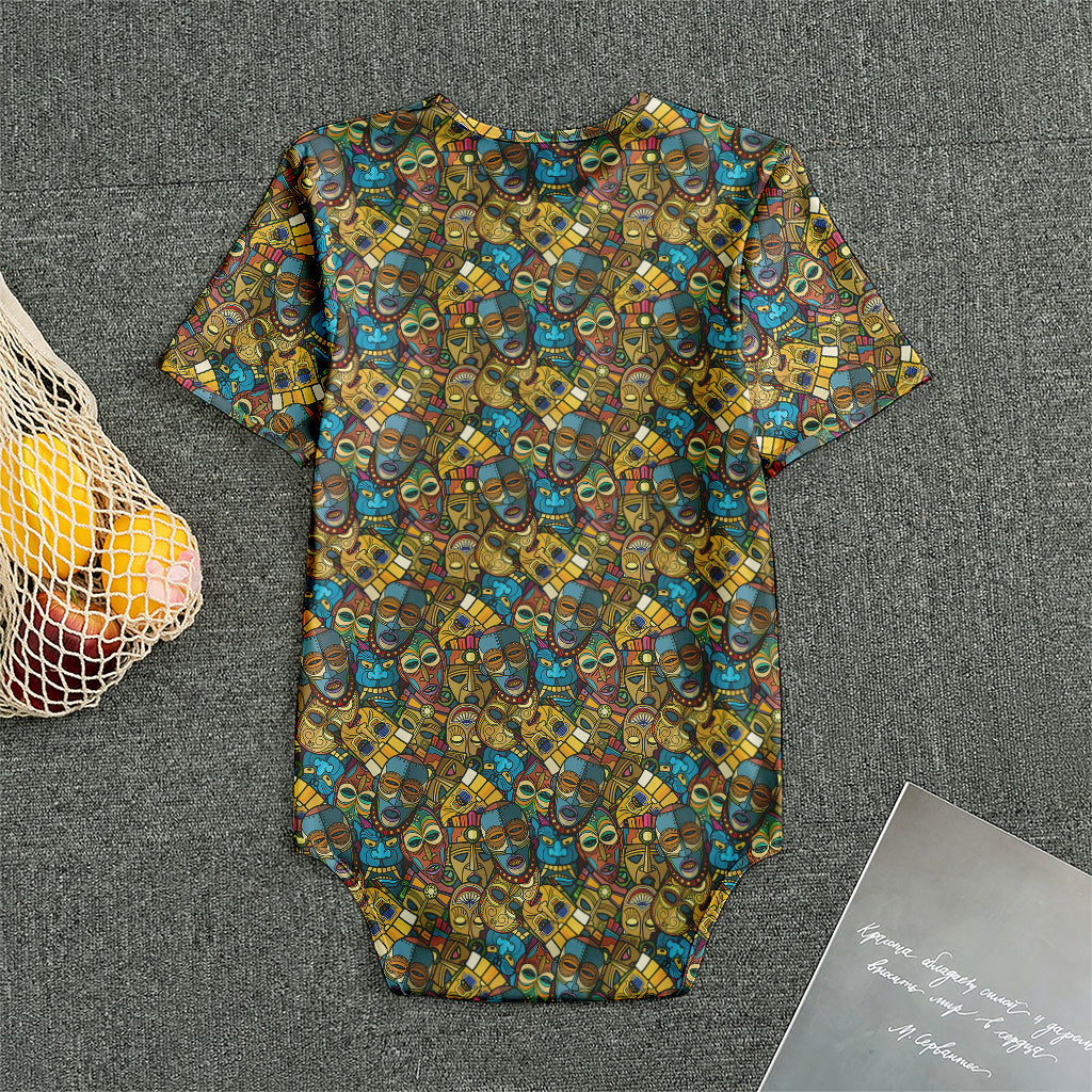 African Totem Masks Pattern Print Men's Bodysuit
