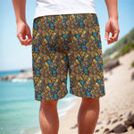 African Totem Masks Pattern Print Men's Cargo Shorts