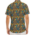 African Totem Masks Pattern Print Men's Deep V-Neck Shirt