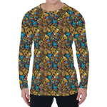 African Totem Masks Pattern Print Men's Long Sleeve T-Shirt