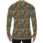 African Totem Masks Pattern Print Men's Long Sleeve T-Shirt