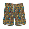 African Totem Masks Pattern Print Men's Athletic Shorts