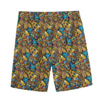 African Totem Masks Pattern Print Men's Sports Shorts