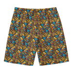 African Totem Masks Pattern Print Men's Swim Trunks