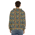 African Totem Masks Pattern Print Men's Velvet Pullover Hoodie