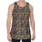 African Totem Masks Pattern Print Men's Velvet Tank Top