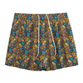 African Totem Masks Pattern Print Mesh Shorts