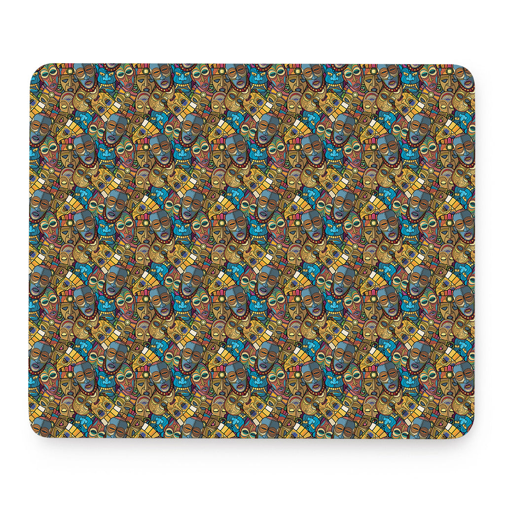 African Totem Masks Pattern Print Mouse Pad