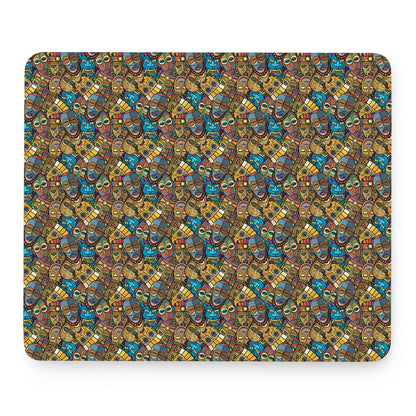 African Totem Masks Pattern Print Mouse Pad