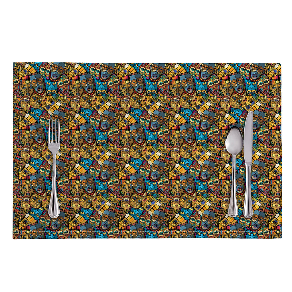 African Totem Masks Pattern Print Placemat