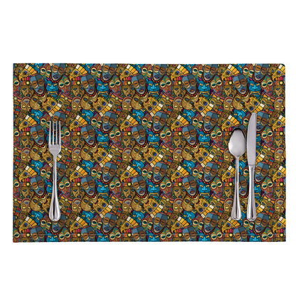 African Totem Masks Pattern Print Placemat