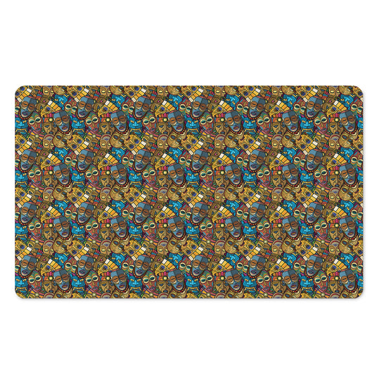 African Totem Masks Pattern Print Polyester Doormat