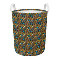 African Totem Masks Pattern Print Round Laundry Basket