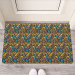 African Totem Masks Pattern Print Rubber Doormat