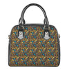 African Totem Masks Pattern Print Shoulder Handbag