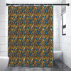 African Totem Masks Pattern Print Shower Curtain