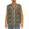 African Totem Masks Pattern Print Sleeveless Baseball Jersey