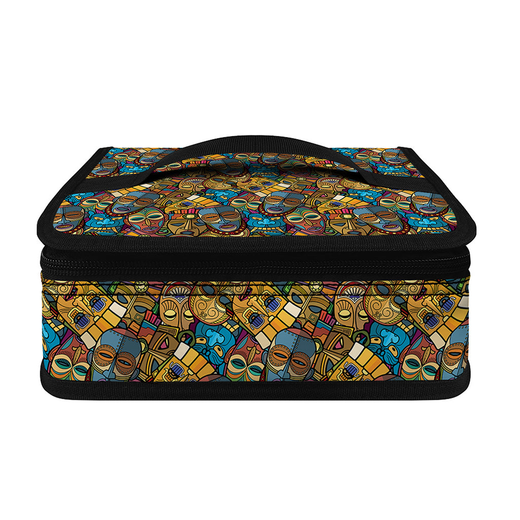African Totem Masks Pattern Print Small Lunch Bag