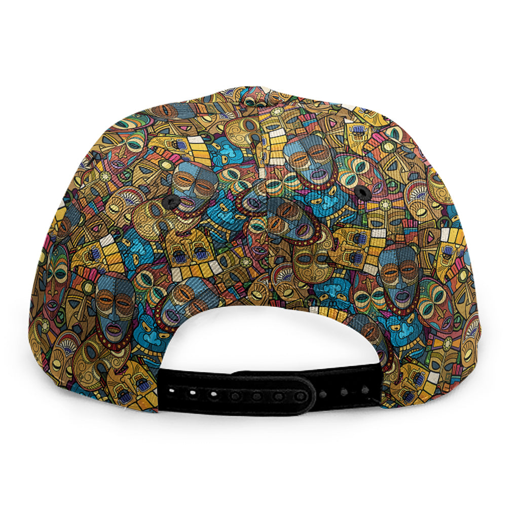 African Totem Masks Pattern Print Snapback Cap