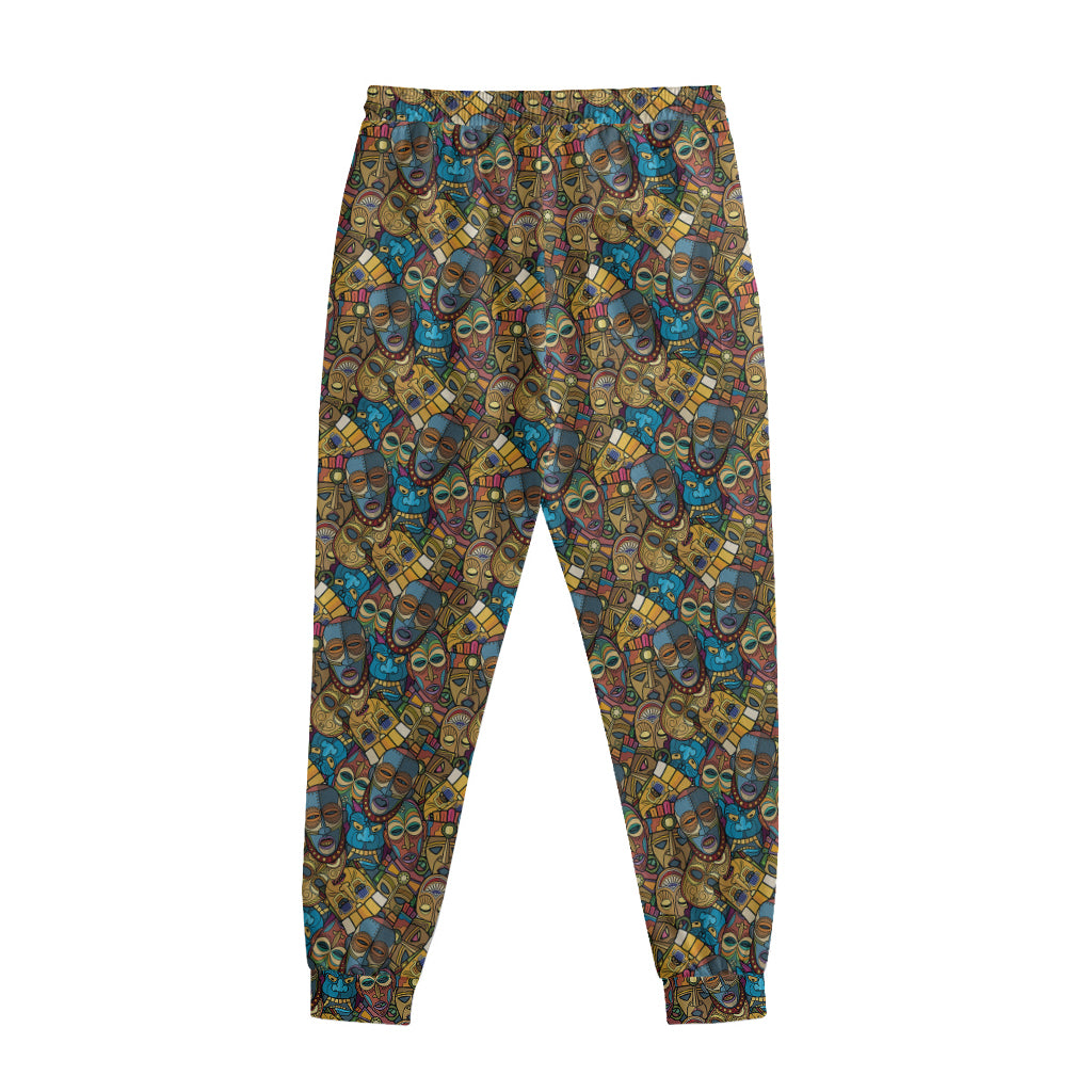 African Totem Masks Pattern Print Sweatpants