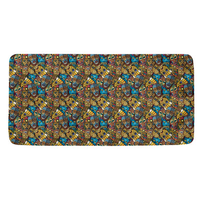 African Totem Masks Pattern Print Towel