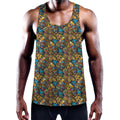 African Totem Masks Pattern Print Men's Workout Tank Top