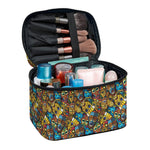 African Totem Masks Pattern Print Travel Makeup Bag